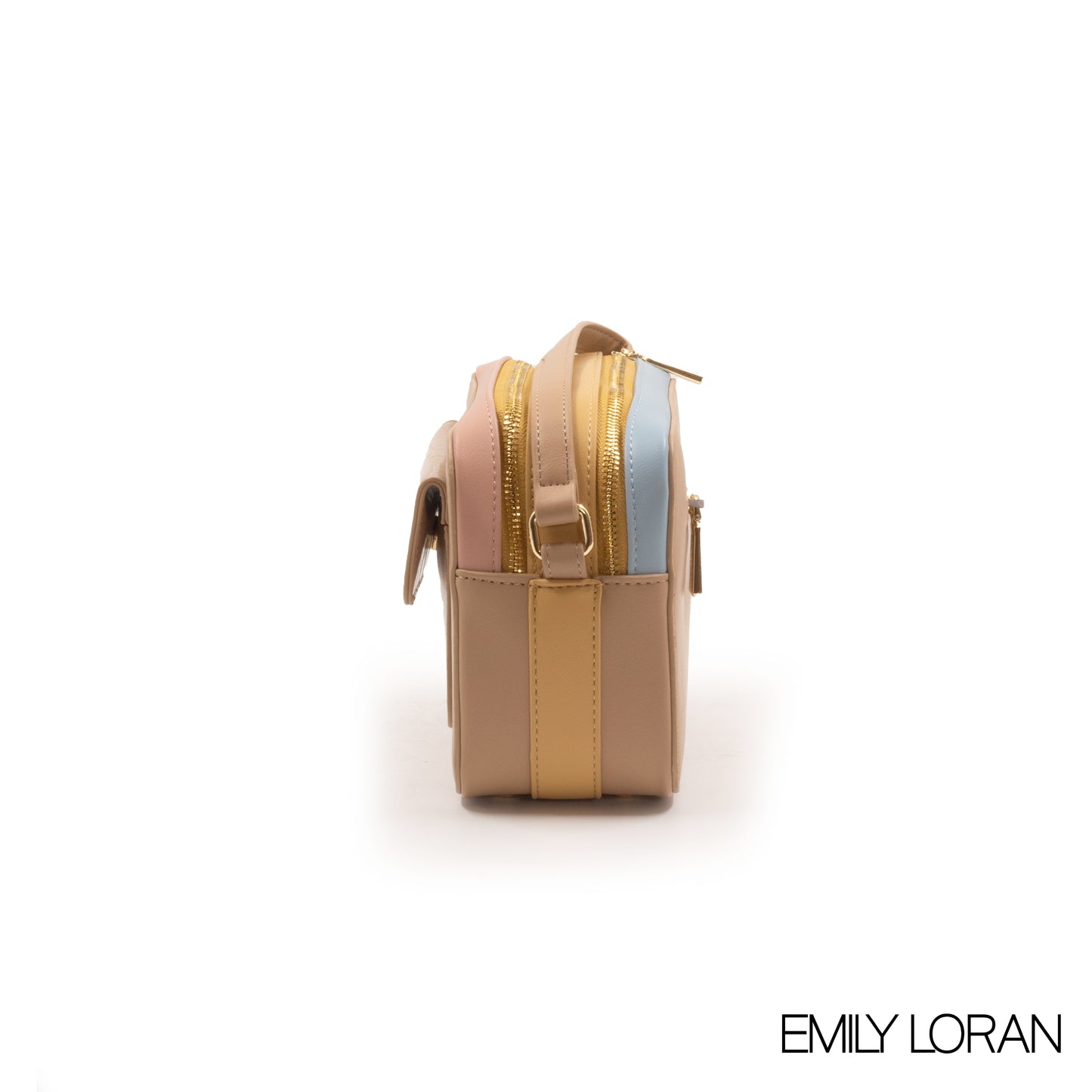 SMOOTH LEATHER CROSSBODY BAG WITH CROC ACCENT -SMALL