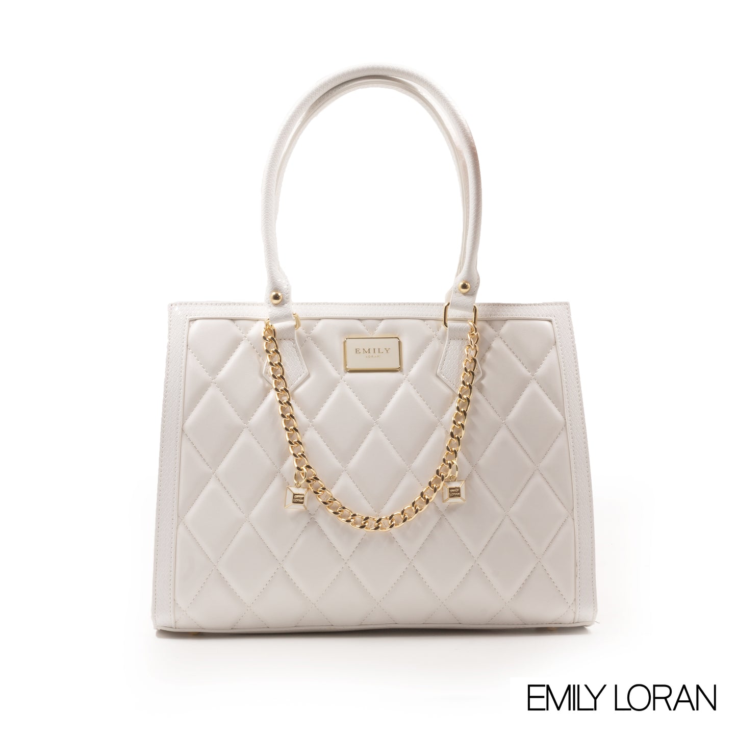 FOX SMOOTH LEATHER HANDBAG WITH WHITE TRIM-LARGE