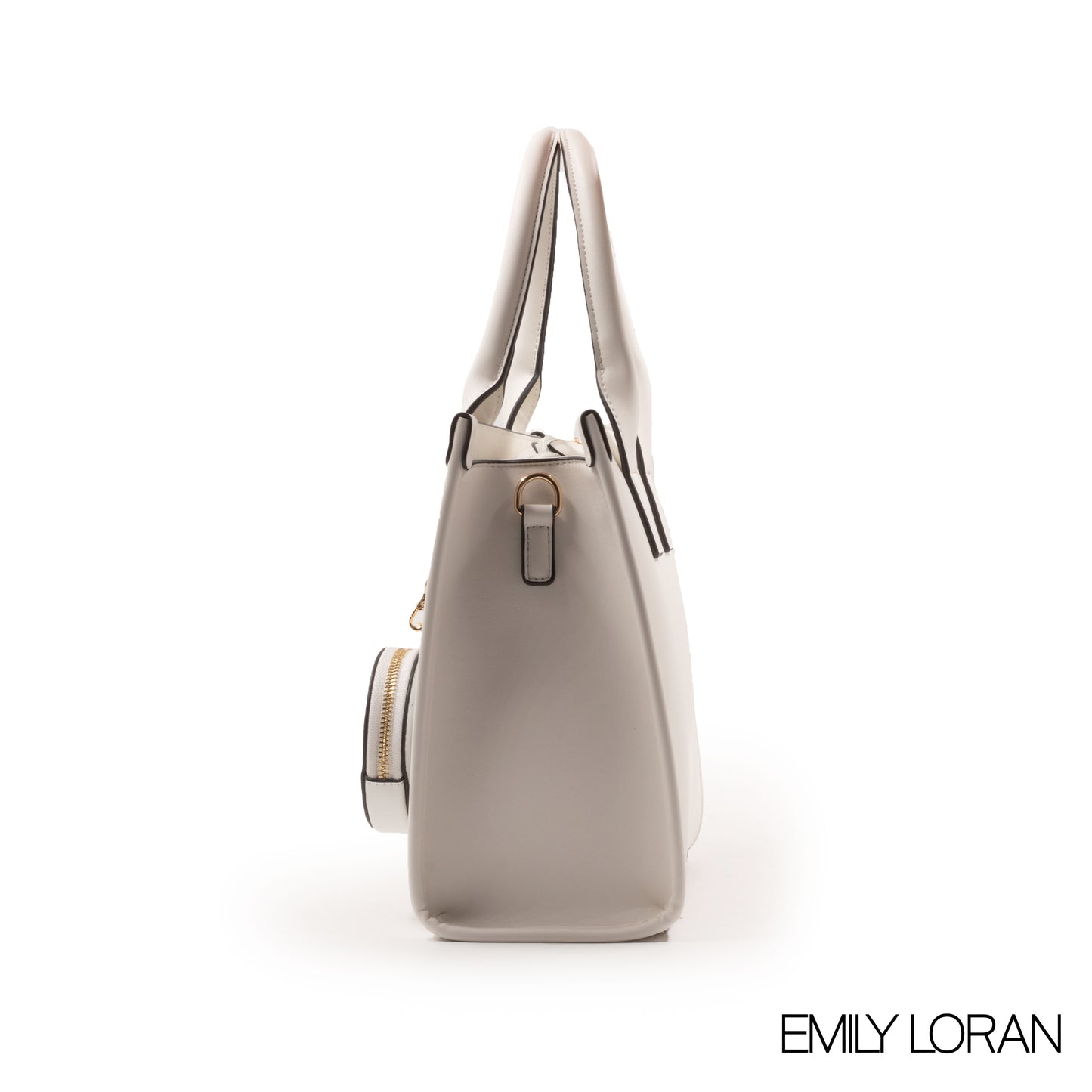 LEATHER HANDBAG WITH SMOOTH CROC DETAILS -LARGE