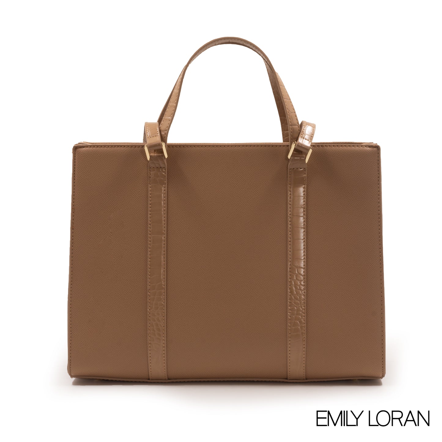 BEIGE EMILY LORAN HANDBAG WITH BEIGE LEATHER TRIM -LARGE