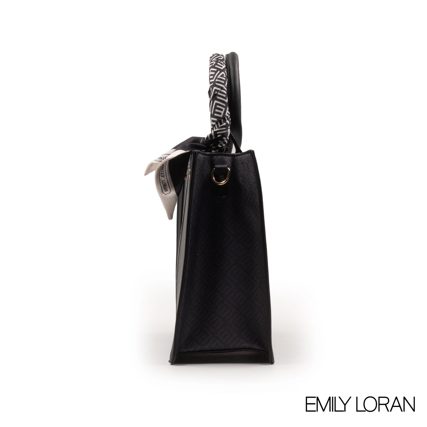 EMILY LORAN LEATHER HANDBAG WITH PATTERN,SCARF -MED