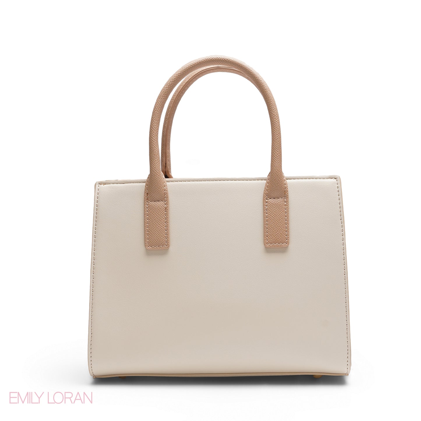 BEIGE EMILY LOGO BAND TOTE BAG WITH LOGO STRAP - MED