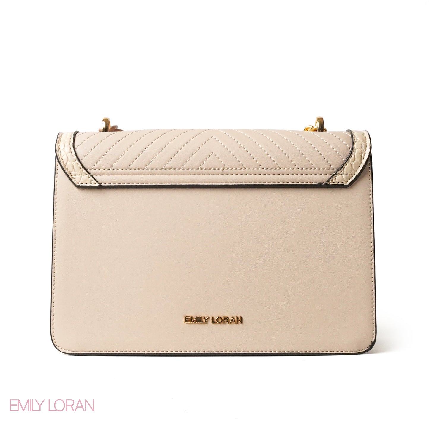 BEIGE CROSS BAG WITH SIMPLE BUFF DETAIL - MED