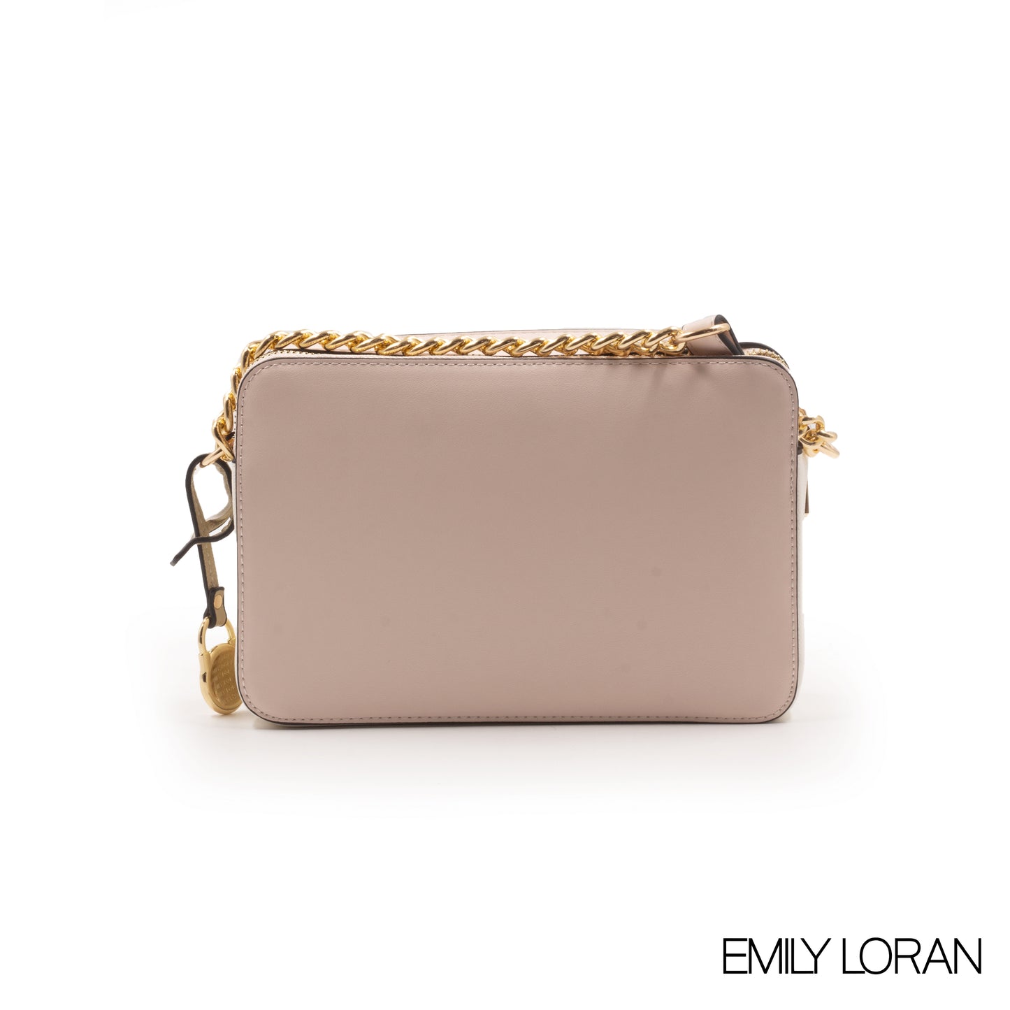 PINK LEATHER EMBOSSED CROSSBODY BAG -SMALL