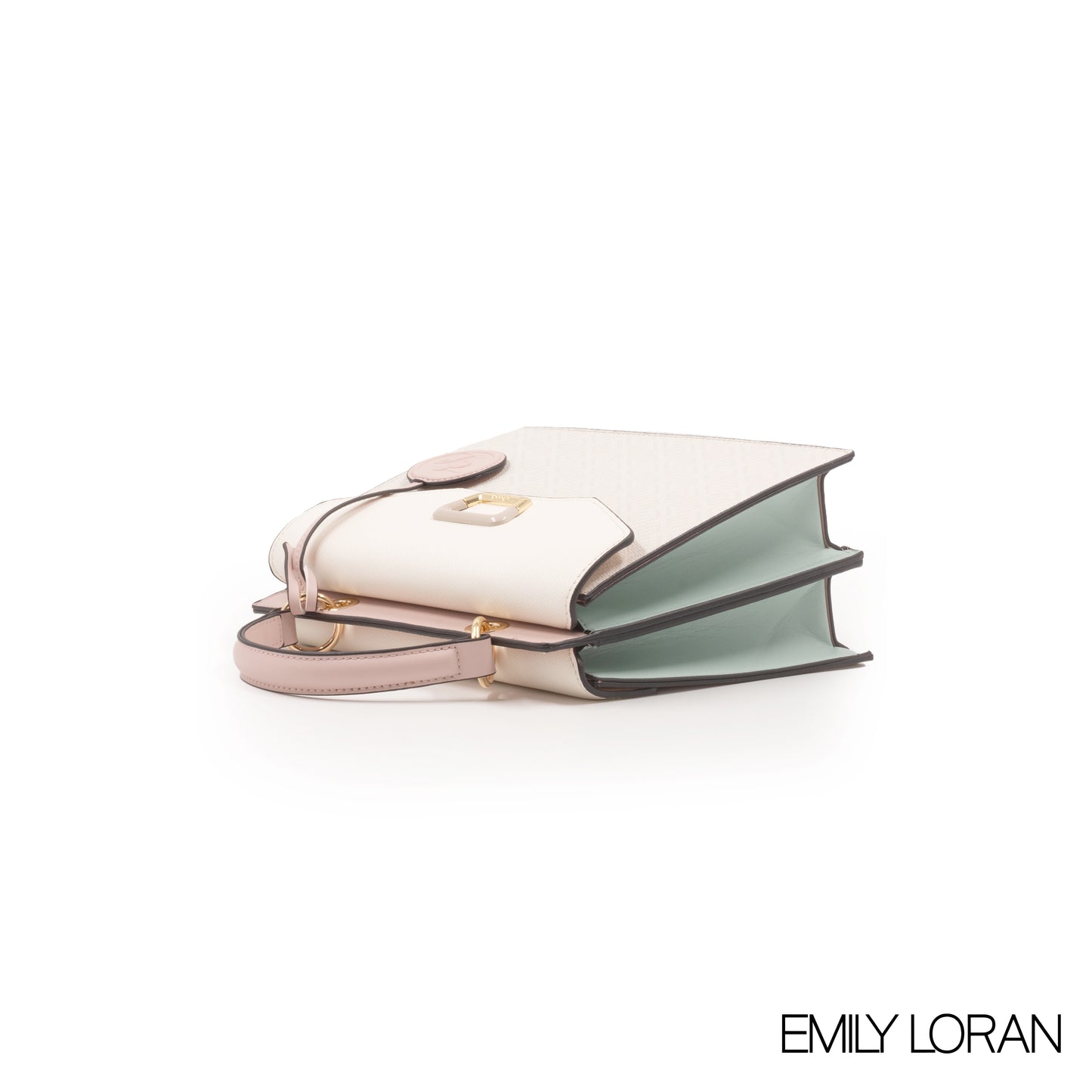 LEATHER TEXTURED HANDBAG WITH FLAP -MED