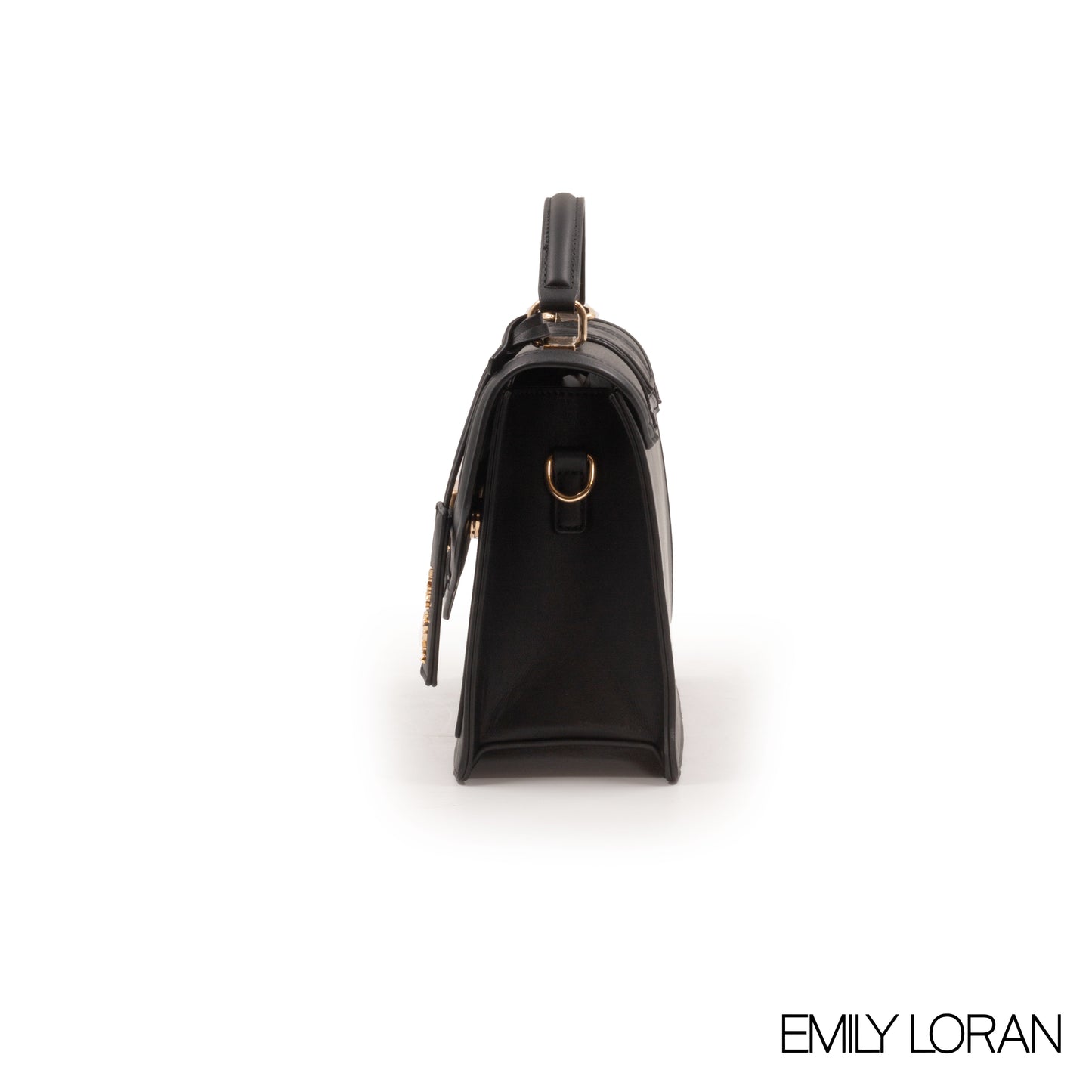 MODREN BLACK LEATHER EMILY LORAN HANDBAG-MED