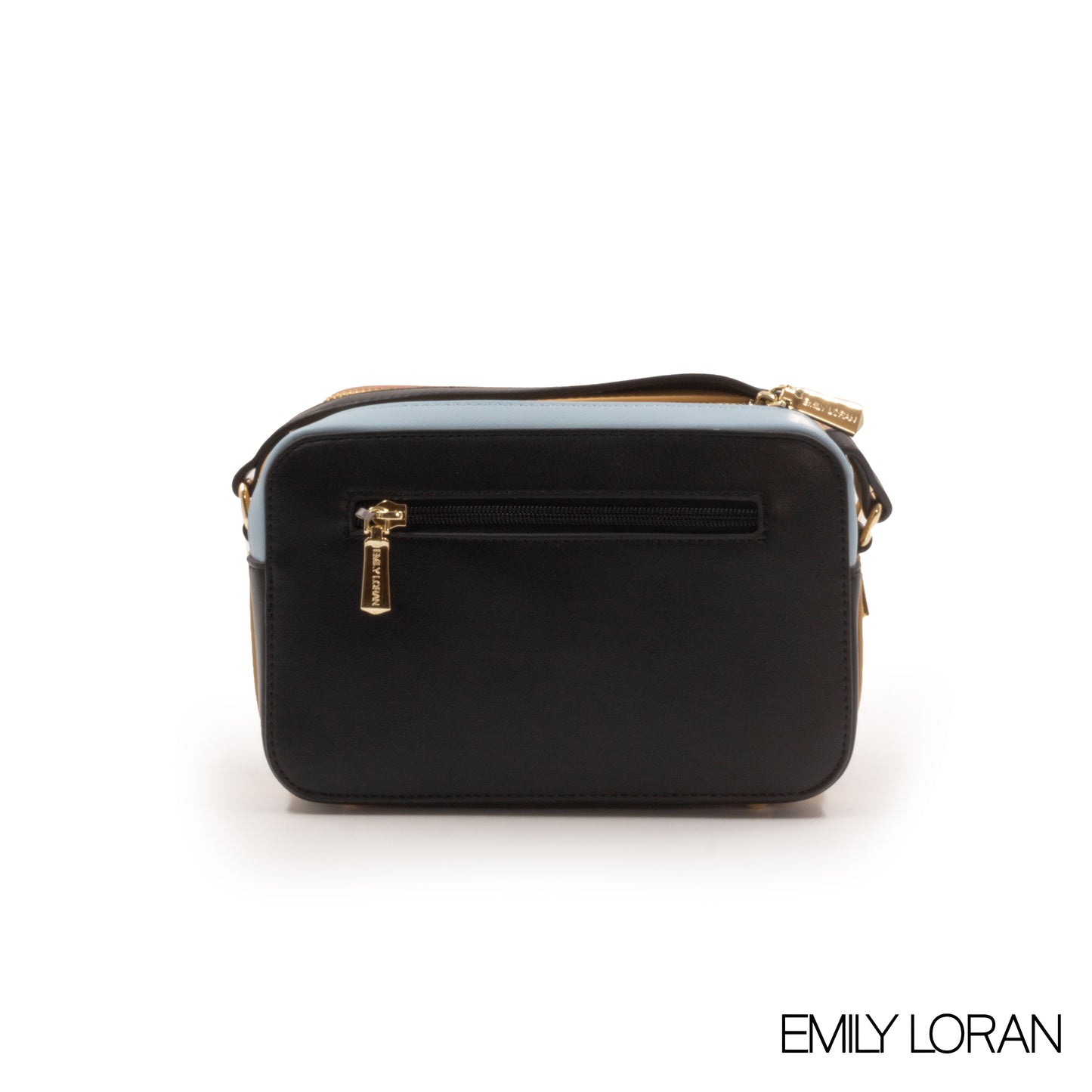 SMOOTH LEATHER CROSSBODY BAG WITH CROC ACCENT -SMALL