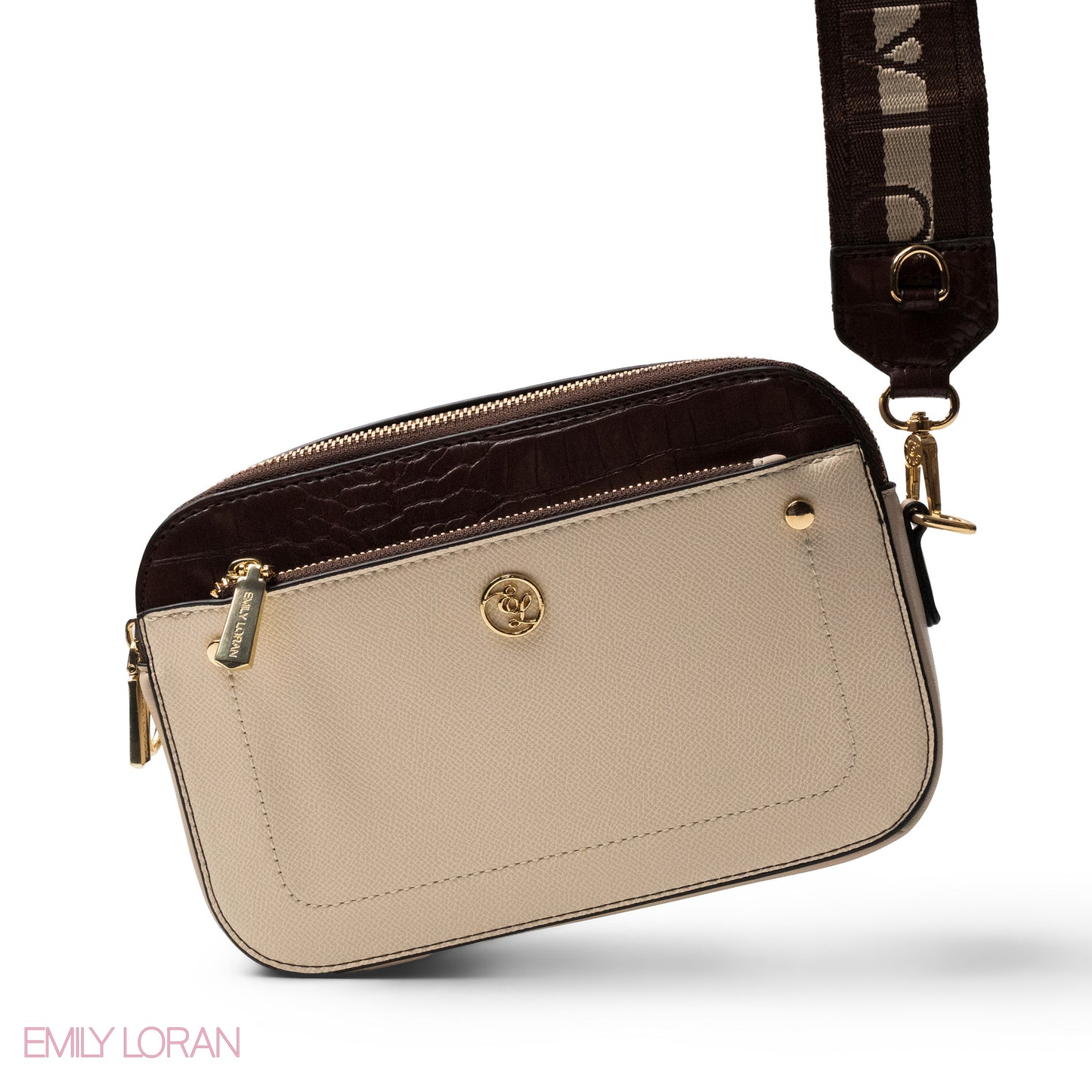 LEATHER CROSSBODY WITH DETAIL CROC TOUCH - SMALL