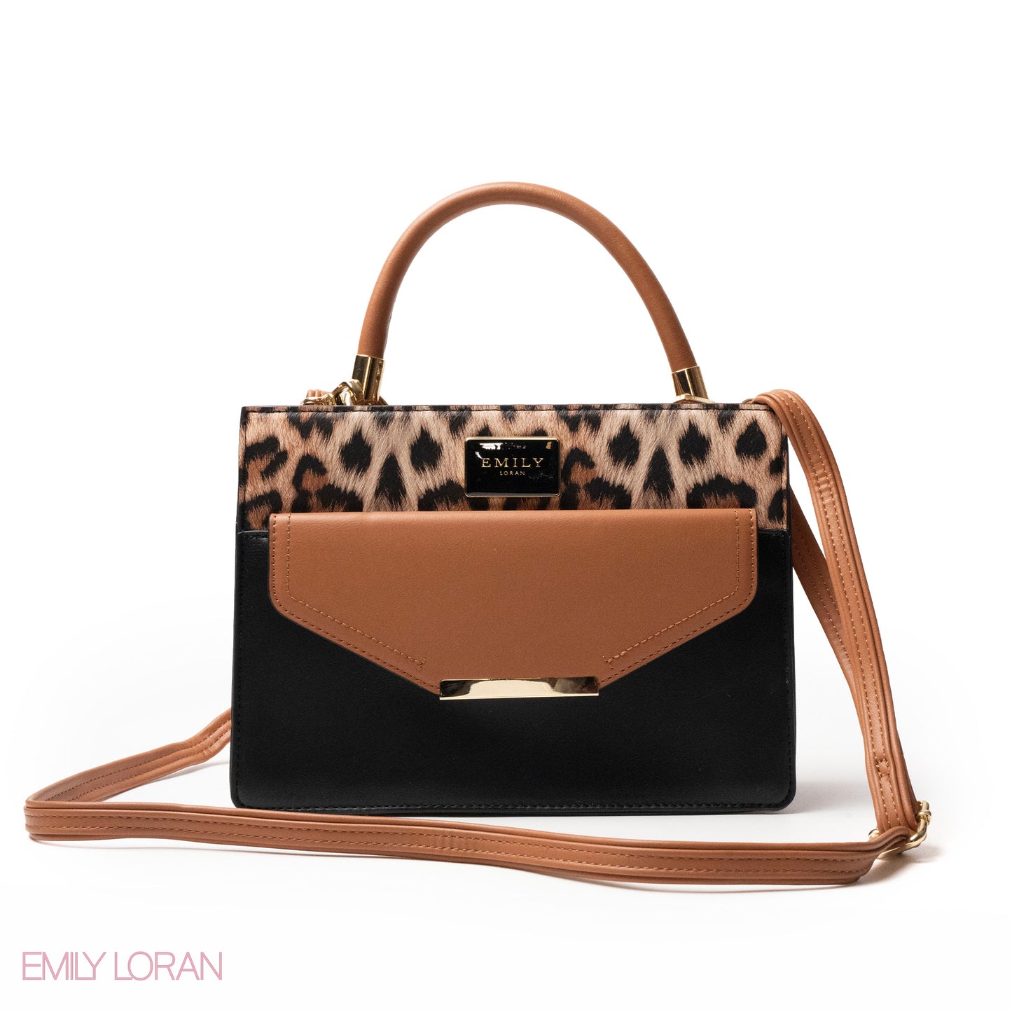 TIGER LEATHER HANDBAG WITH FLAP -MED