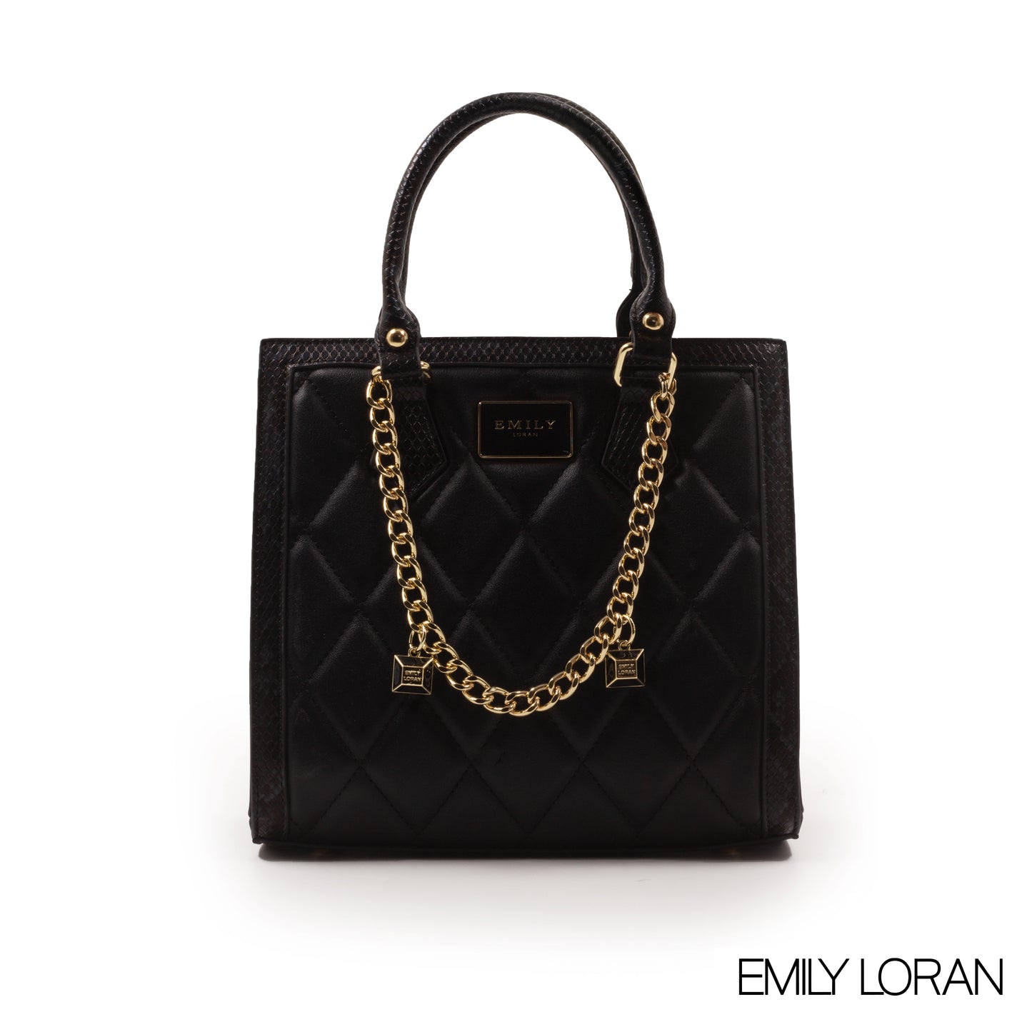 FOX SMOOTH LEATHER HANDBAG WITH BLACK TRIM-MED