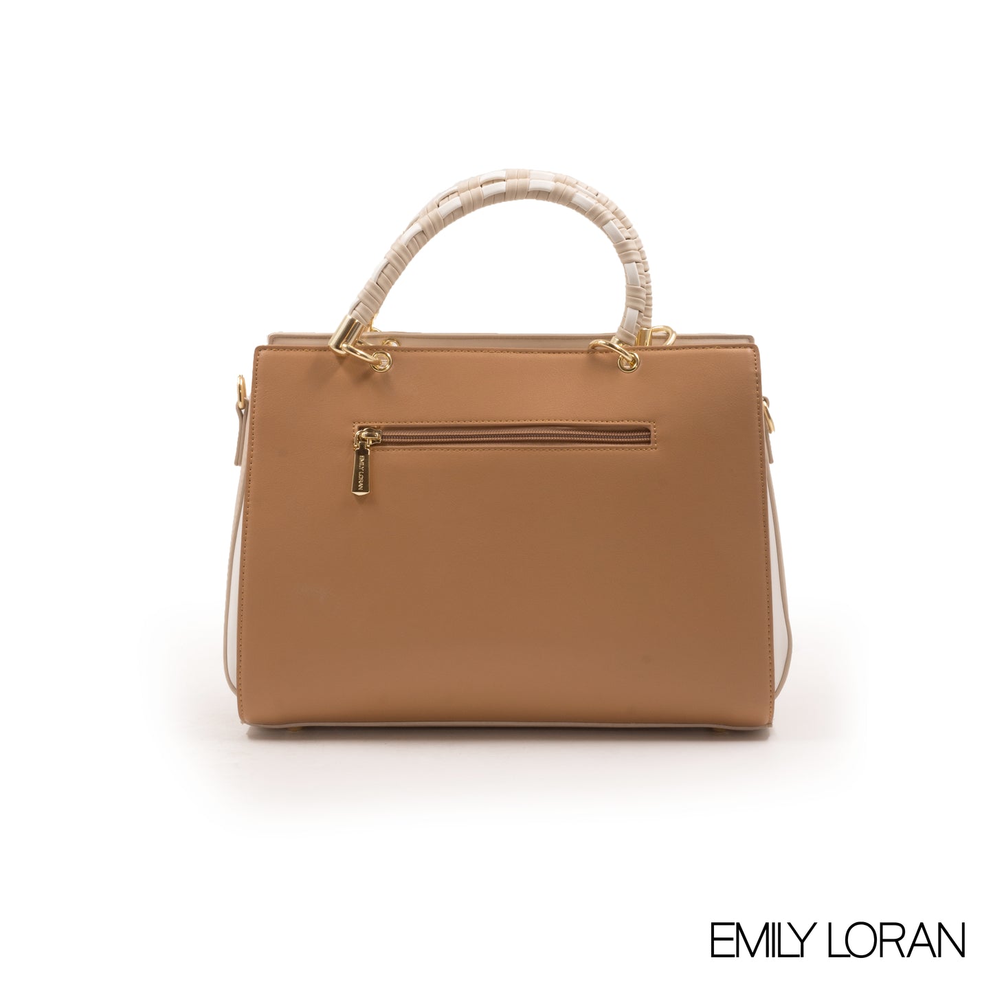 BEIGE LEATHER HANDBAG WITH MULTICOLOR-LARGE