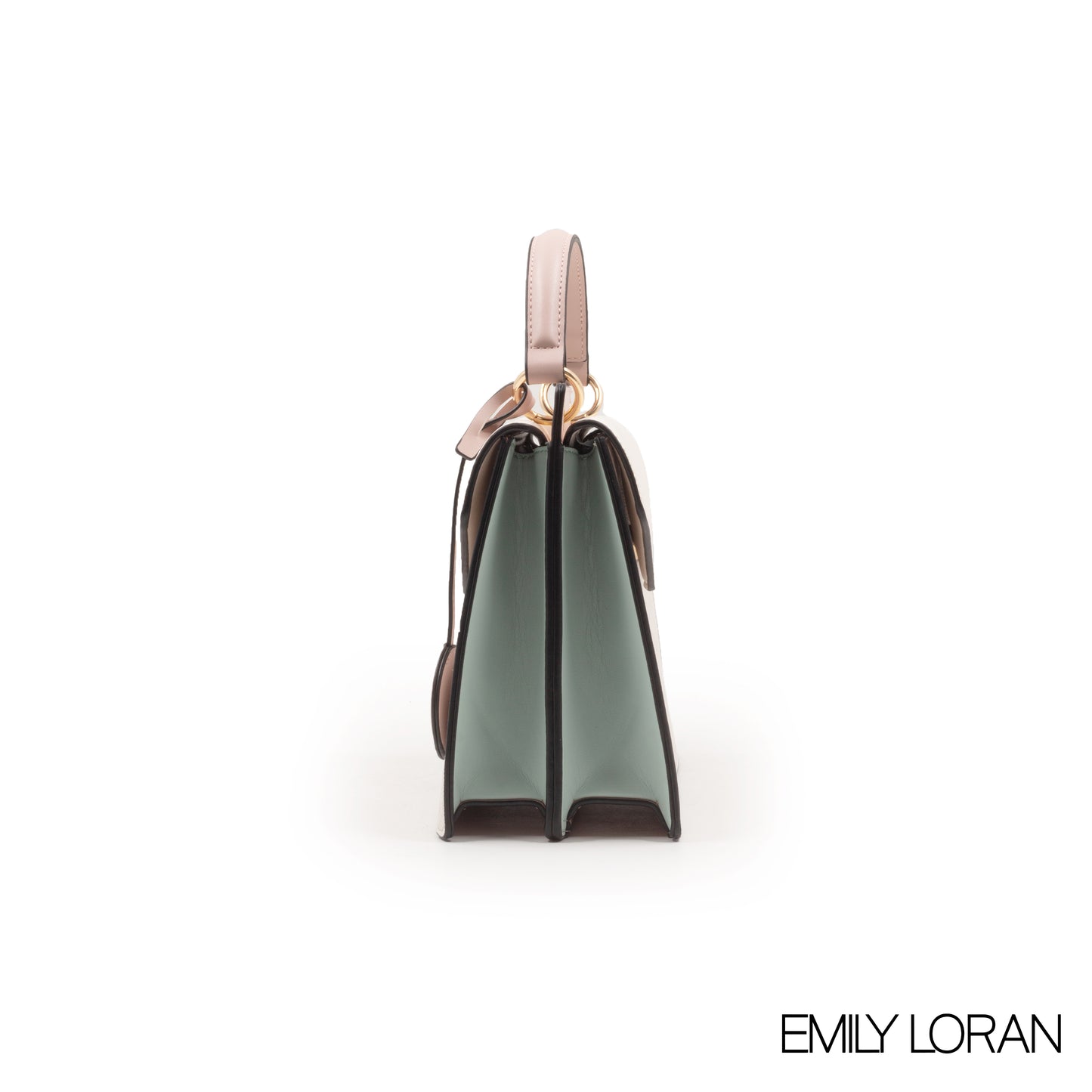 LEATHER TEXTURED HANDBAG WITH FLAP -MED