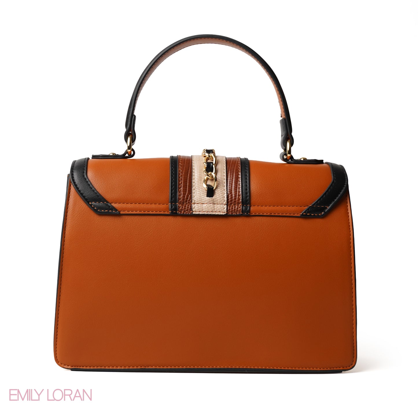 LEOPARD PRINT LEATHER HANDBAG WITH FLAP - MED