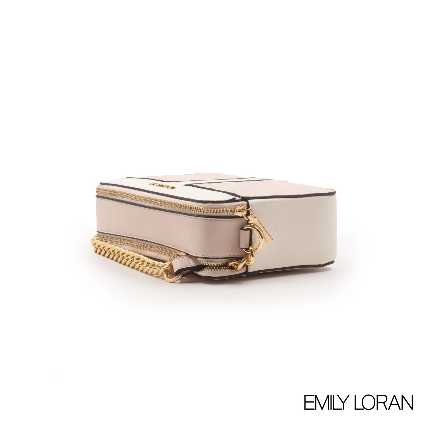 PINK LEATHER EMBOSSED CROSSBODY BAG -SMALL