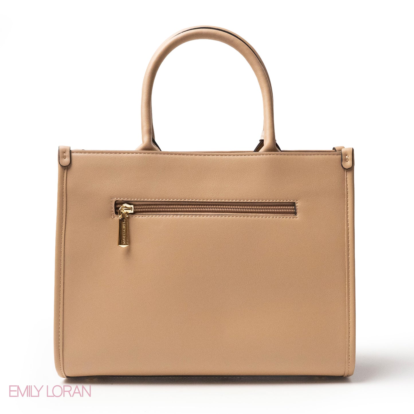 EMILY LORAN HANDBAG WITH FABRIC ACCENTS- MED