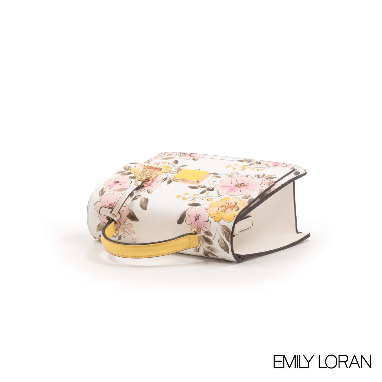 FLORAL PRINTED LEATHER HANDBAG WITH FLAP -MED