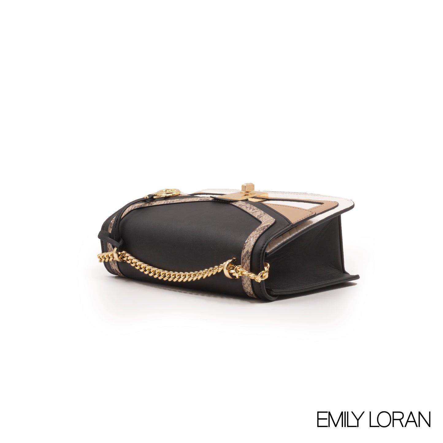 MIXED COLOR CROSSBODY BAG WITH FLAP DETAILS-MED