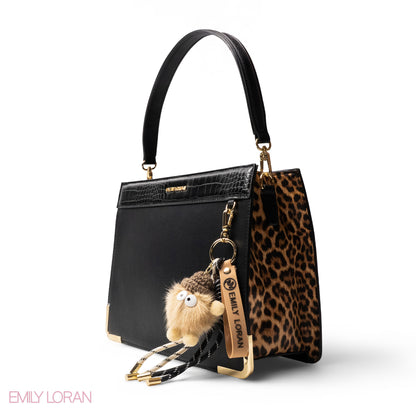 MATTE SMOOTH LEATHER HANDBAG WITH ACCESSORIES -LARGE