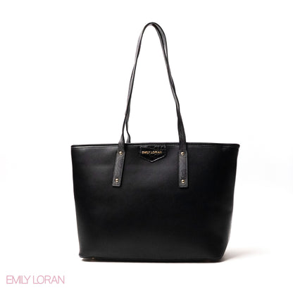 EMILY LOGO-PRINT LEATHER SHOULDERS BAG WITH A SMALL BAG - LARGE