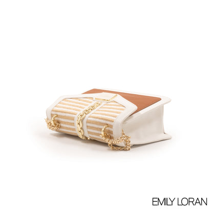 LEATHER CROSSBODY BAG WITH STRAW DETAILS- SMALL