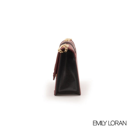 LEATHER CROSSBODY BAG WITH SNAKE DETAILS -SMALL
