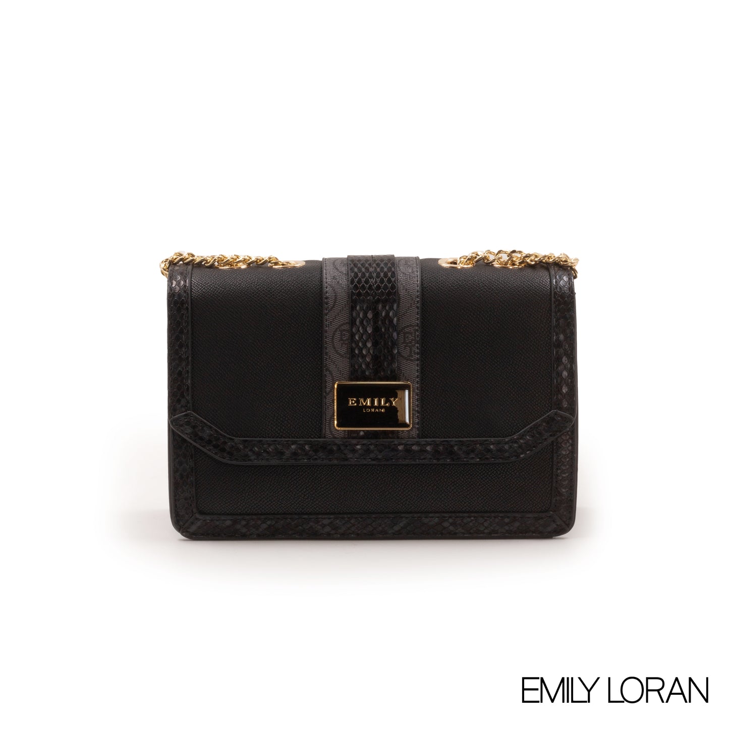 LEATHER CROSSBODY BAG WITH SNAKE DETAILS -SMALL