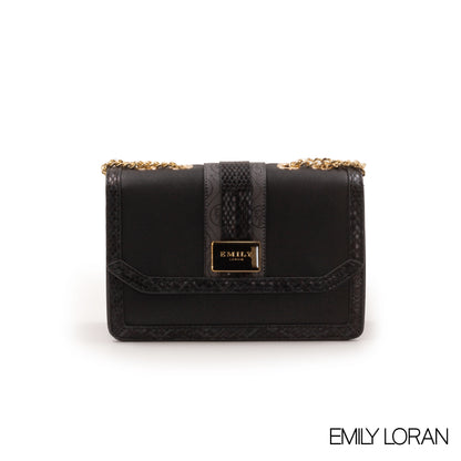 LEATHER CROSSBODY BAG WITH SNAKE DETAILS -SMALL