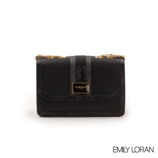 LEATHER CROSSBODY BAG WITH SNAKE DETAILS -SMALL