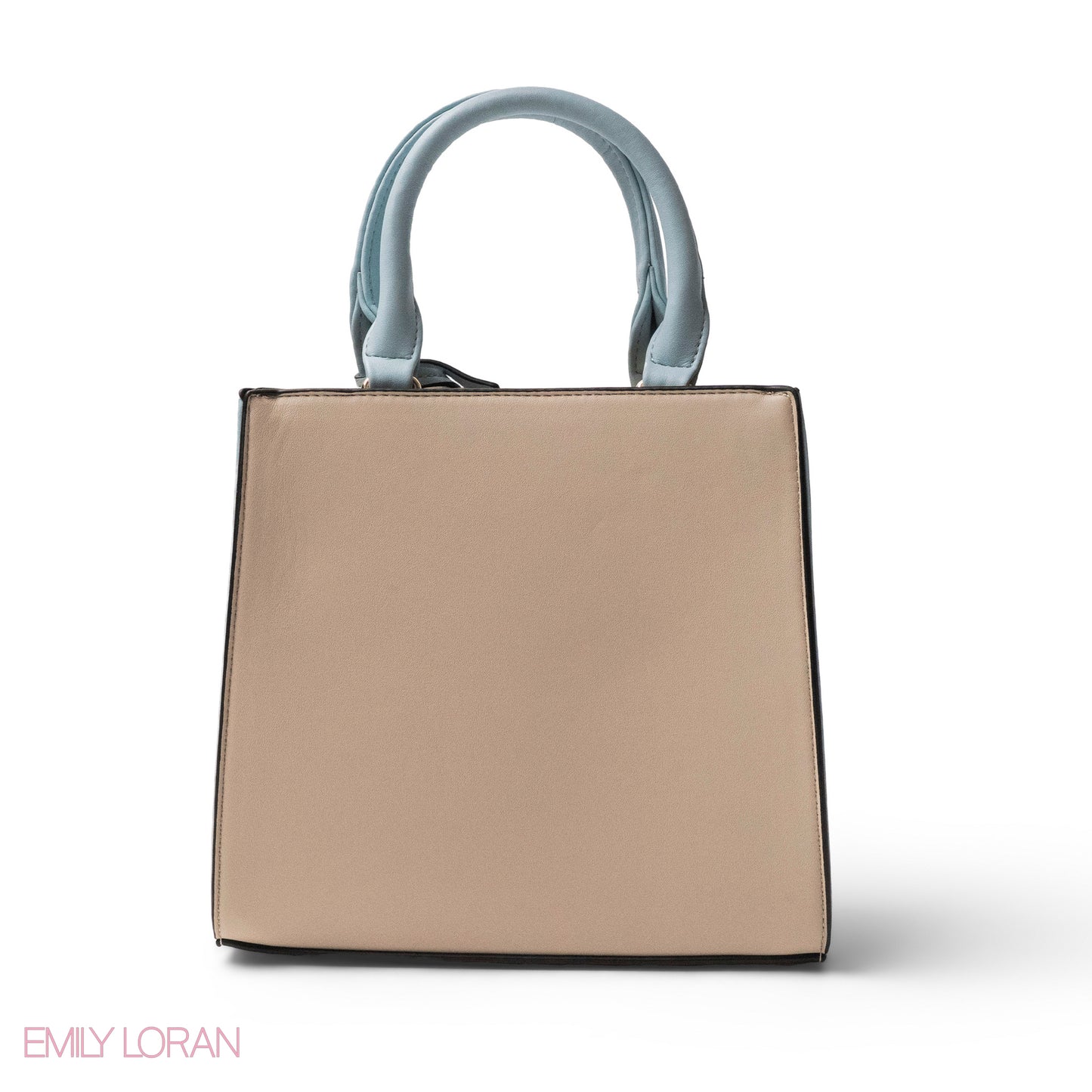 WHITE PINK MULTI LEATHER HANDBAG WITH MINI FLAP -SMALL