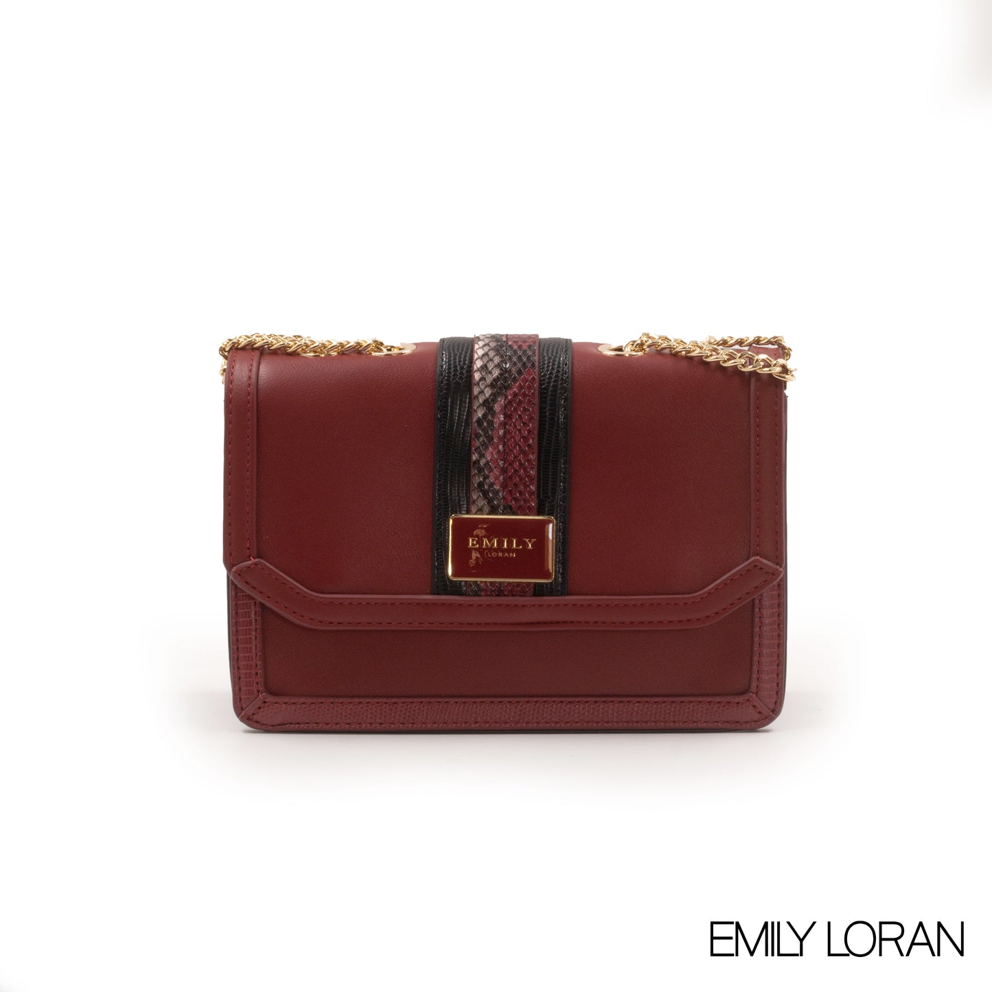 LEATHER CROSSBODY BAG WITH SNAKE DETAILS -SMALL