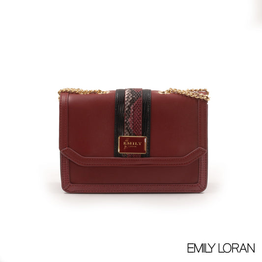 LEATHER CROSSBODY BAG WITH SNAKE DETAILS -SMALL