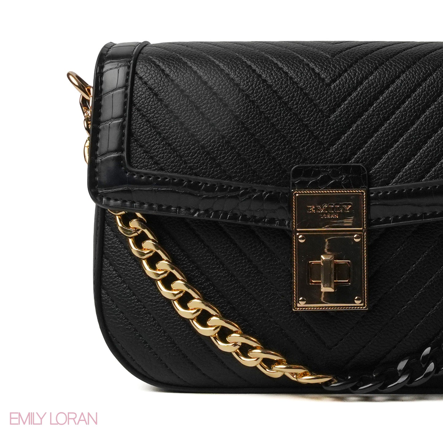 BLACK CROSS BAG WITH SIMPLE PUFF DESIGN - SMALL