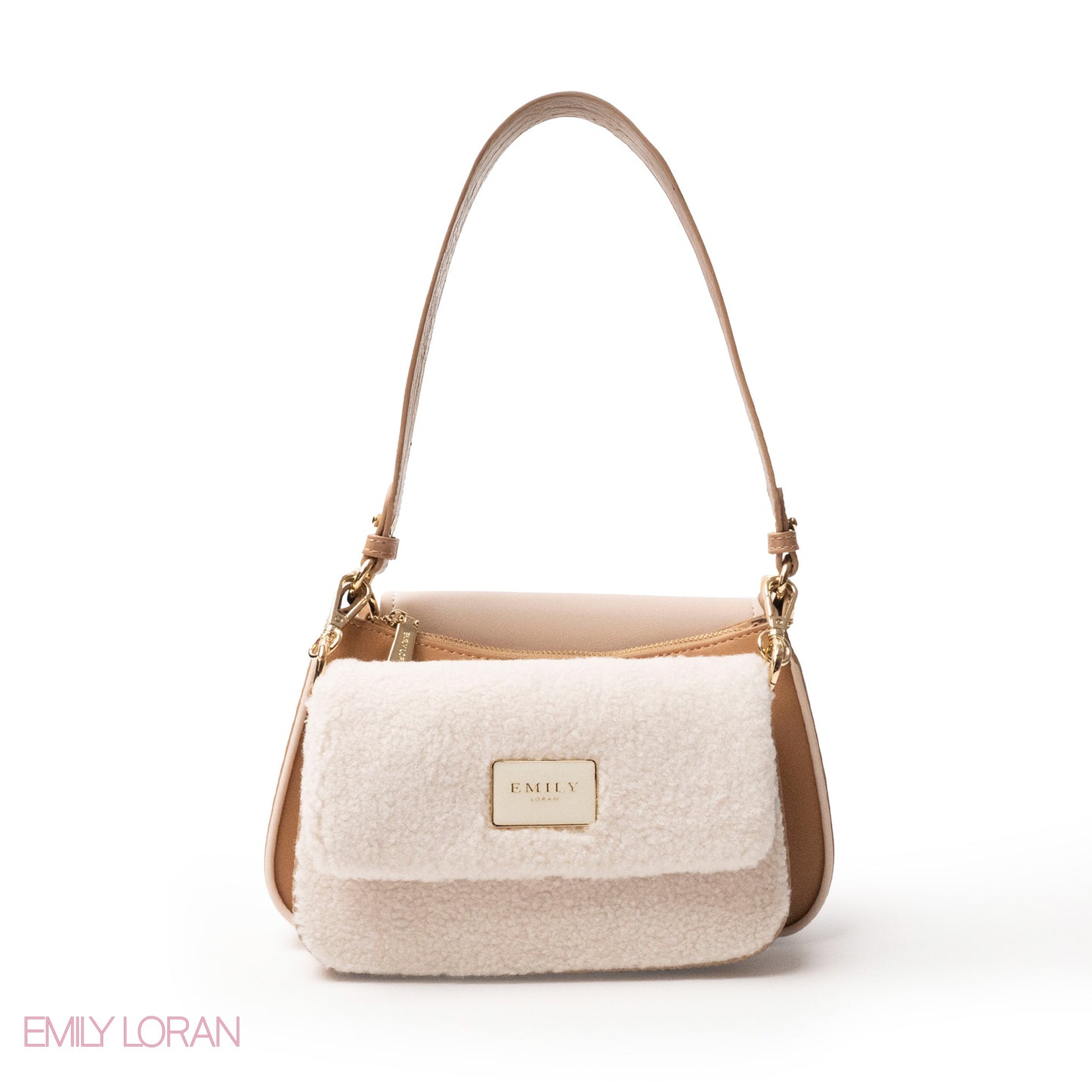 EMILY LORAN SHOULDERS BAG LEATHER AND FUR THREE-PIECES SET