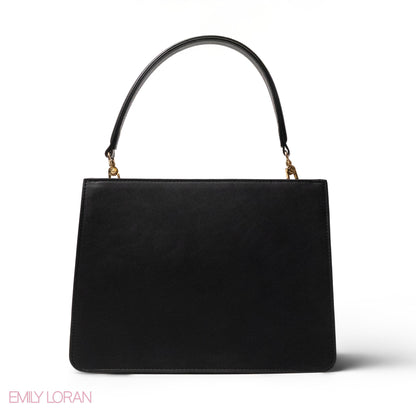 MATTE SMOOTH LEATHER HANDBAG WITH ACCESSORIES -MED