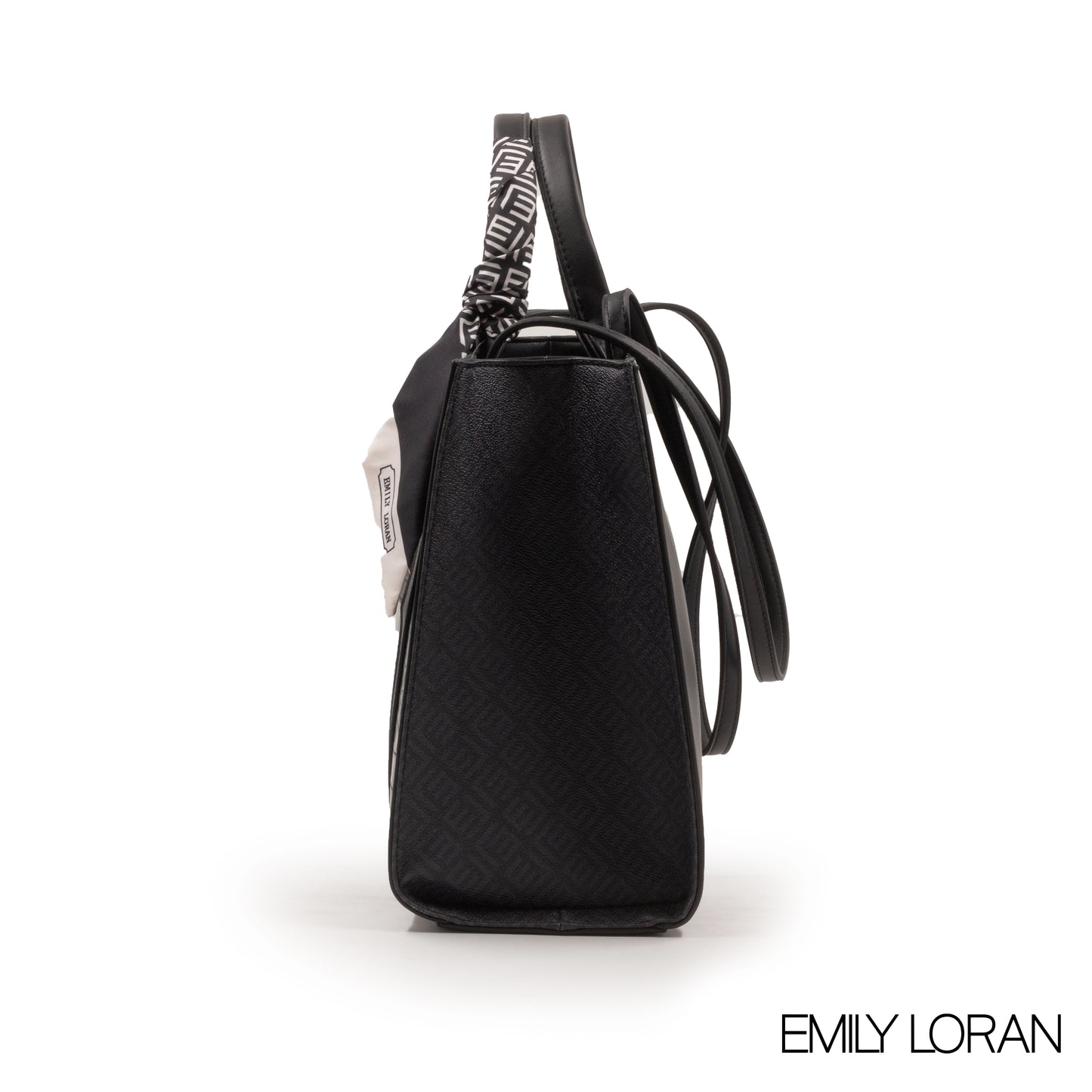 WOVEN STRAW HANDBAG LEATHER ACCENTS WITH SCARF -LARGE
