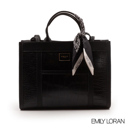 WOVEN STRAW HANDBAG LEATHER ACCENTS WITH SCARF -LARGE