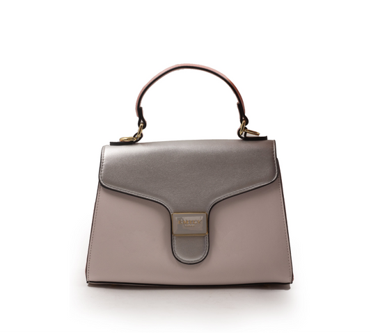 SMOOTH LEATHER HANDBAG WITH SLIVER FLAP-SMALL