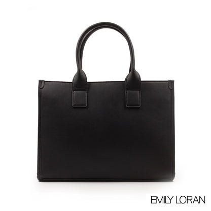 LEATHER HANDBAG WITH SMOOTH CROC DETAILS- LARGE