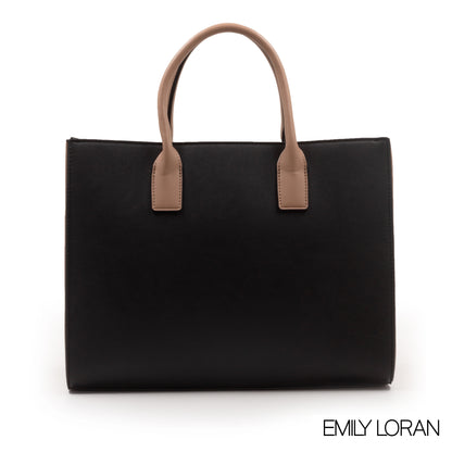 EMILY LORAN EMBOSSED LEATHER HANDBAG-LARGE