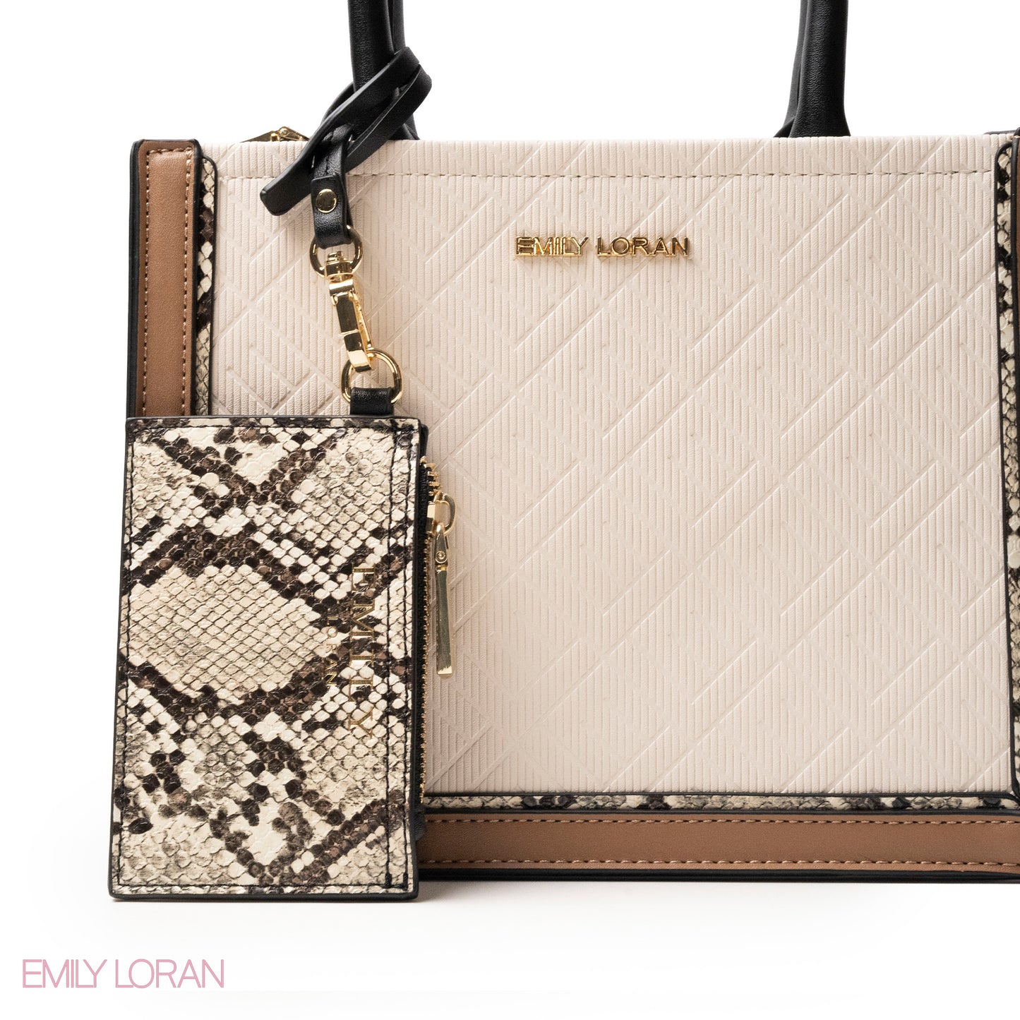 LEATHER HANDBAG WITH SNAKE DETAIL TOUCH -SMALL