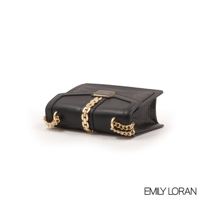 LEATHER CROSSBODY BAG WITH SNAKE DETAILS- SMALL
