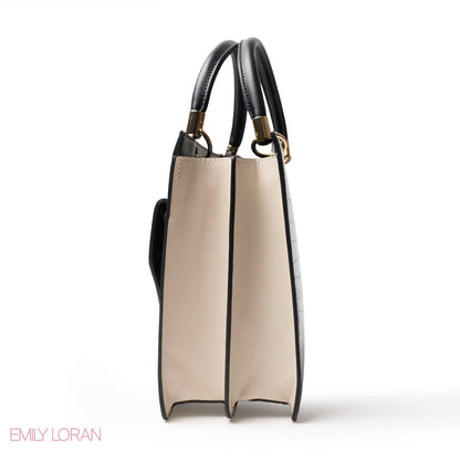 SNAKE LEATHER HANDBAG WITH FLAP - LARGE