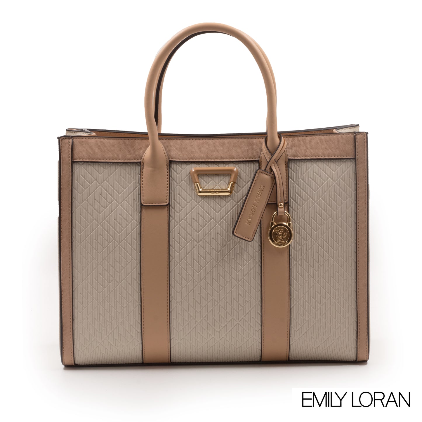 EMILY LORAN EMBOSSED LEATHER HANDBAG-LARGE