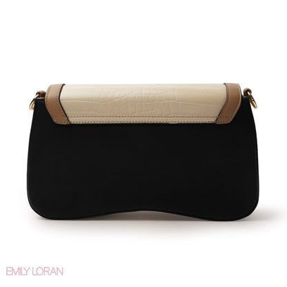 LEATHER CROSSBODY WITH CROC PRINT- SMALL