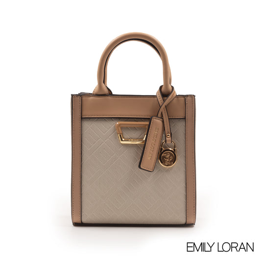 EMILY LORAN EMBOSSED LEATHER HANDBAG-SMALL
