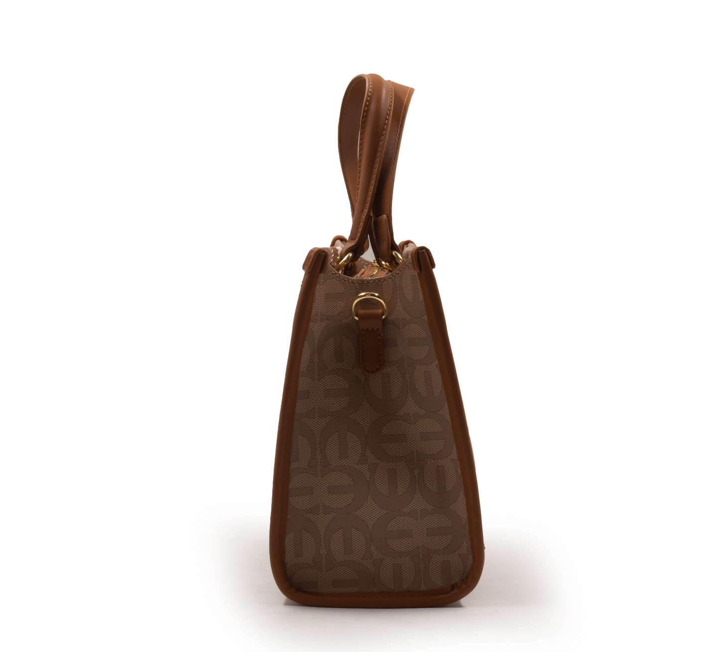 PRINTED CANVAS WITH LEATHER TRIM HANDBAG-MED