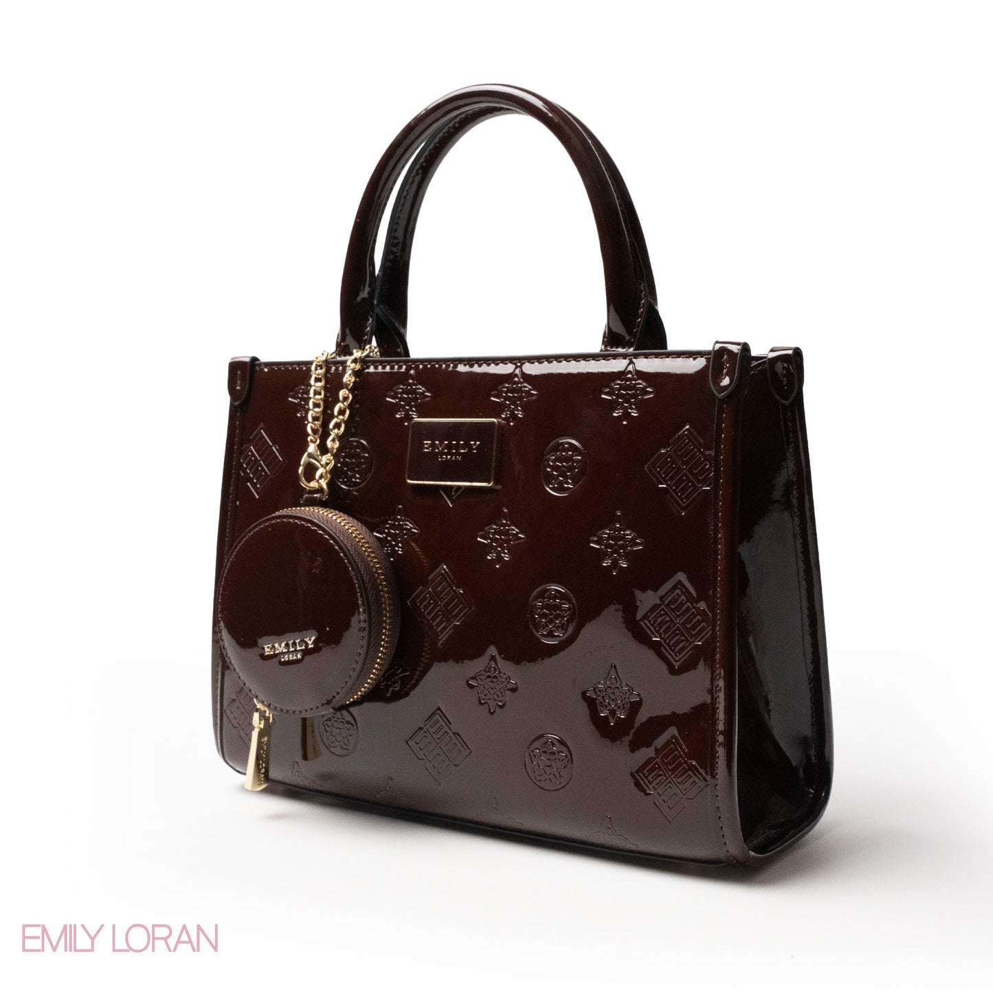 CLASSIC GLOSSY LEATHER PATTERNED HANDBAG - MED