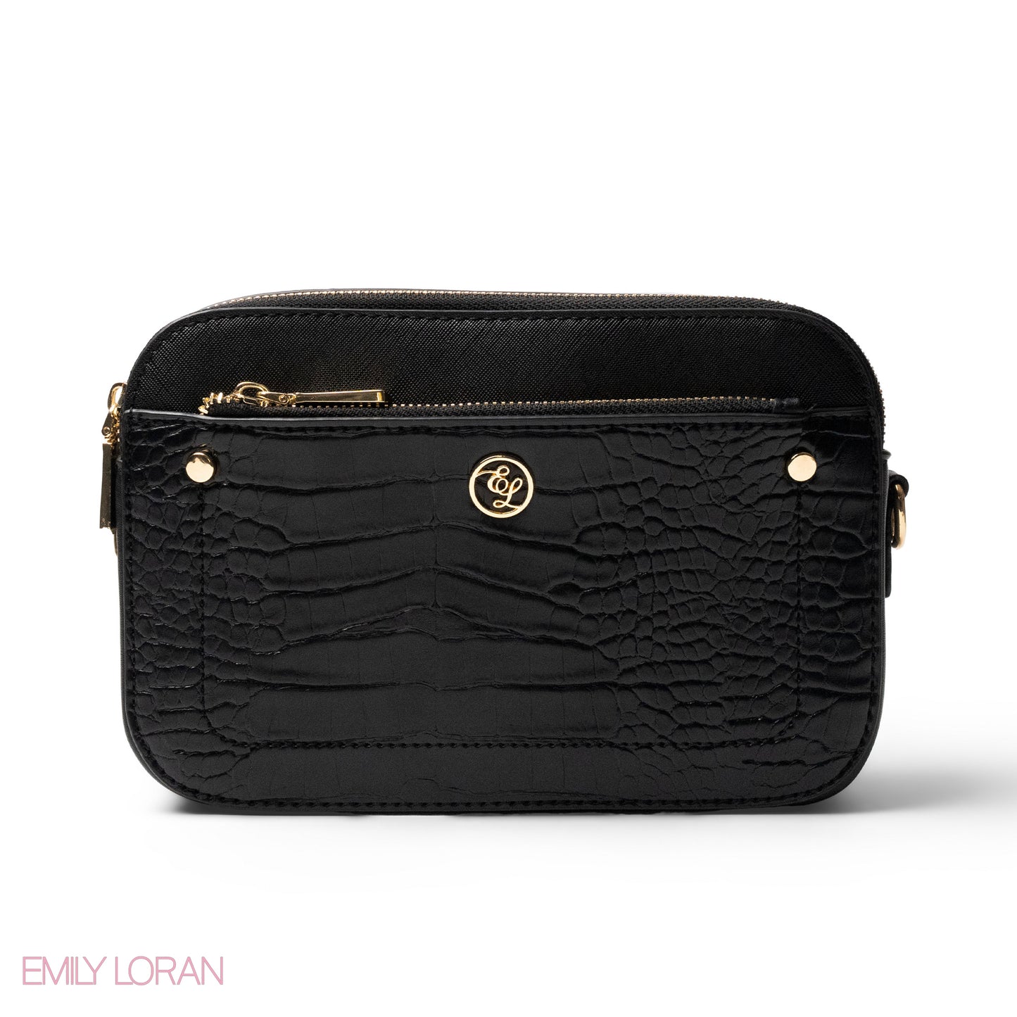 CROC LEATHER CROSSBODY WITH SNAKE DETAIL TOUCH - SMALL