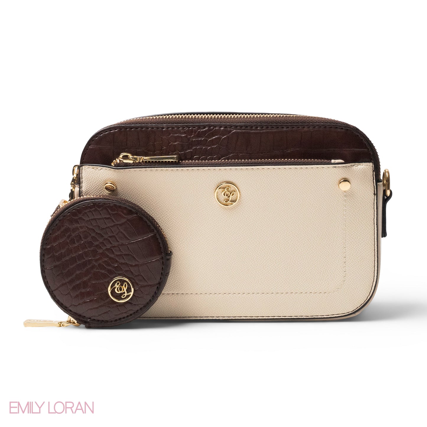 LEATHER CROSSBODY WITH DETAIL CROC TOUCH - SMALL