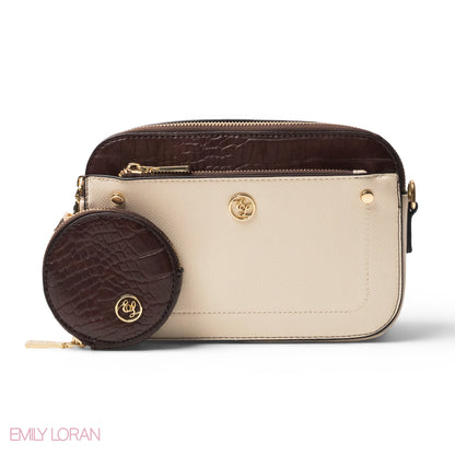 LEATHER CROSSBODY WITH DETAIL CROC TOUCH - SMALL